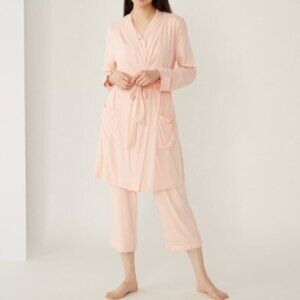 New Terrera Peach Pink Mia Luxe Lightweight  Bamboo Robe Size Medium bin 1G
